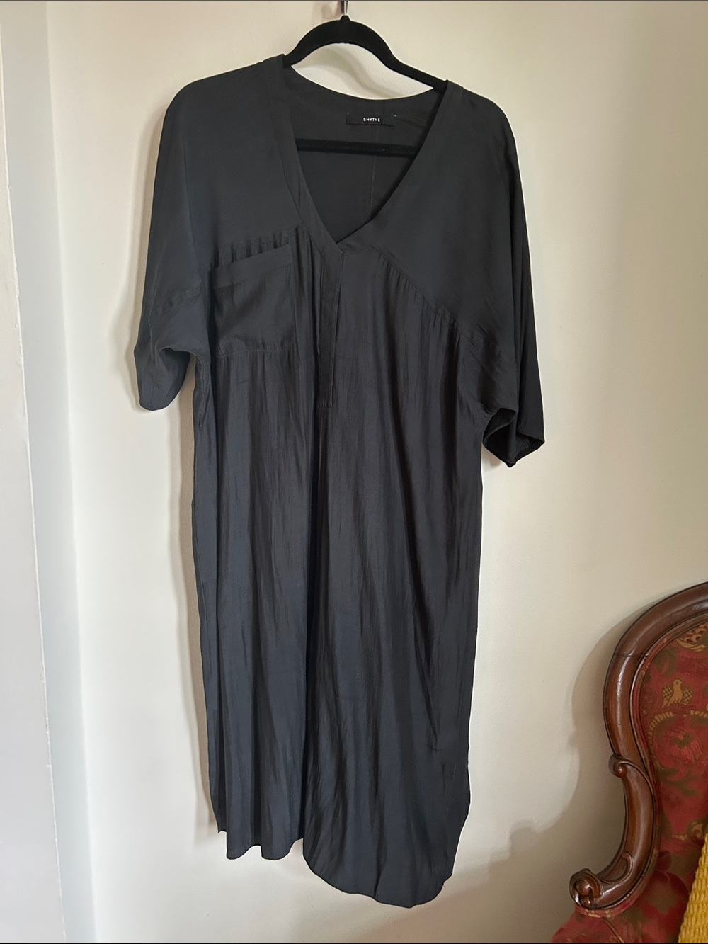 Simple V-Neck Black Shift Dress from Smythe - Picture 4 of 5